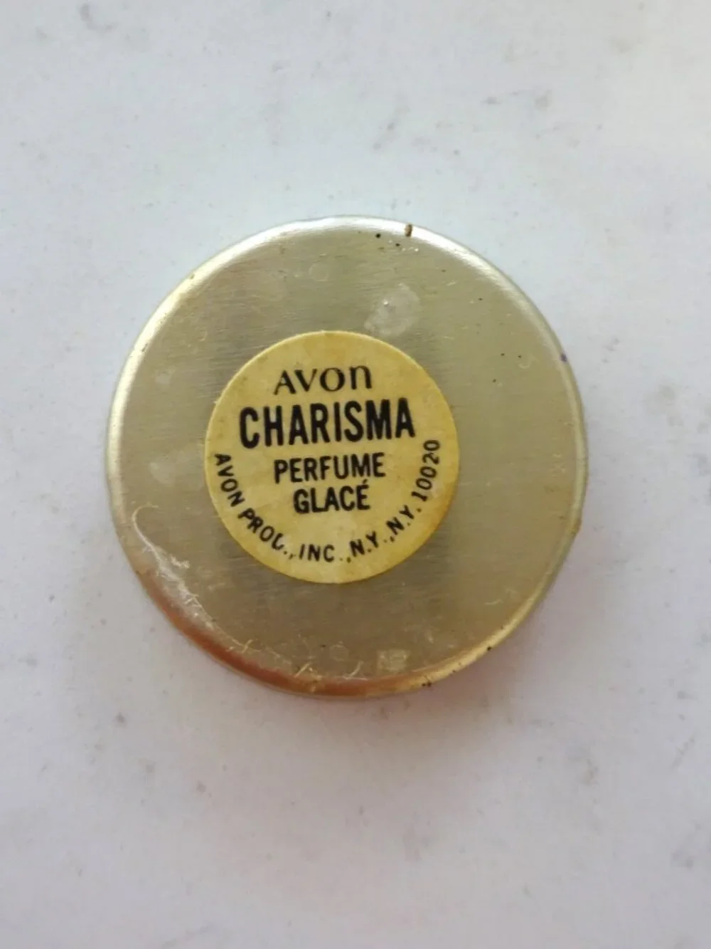 Vintage AVON Compact Solid Charisma Glace Perfume Pin Brooch Leaf Teardrop